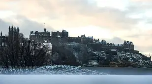 Edinurgh Castle Covered In Snow