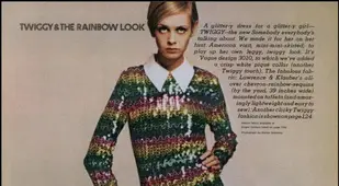 Twiggy In A Rainbow Dress
