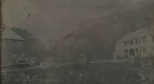 1841 Daguerreotype Of A House And Barn