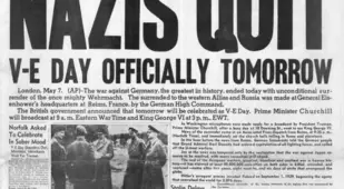 Norfolk Ledger Dispatch VE Day Announcement