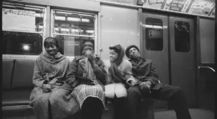 Subway Riders In 1950s New York City