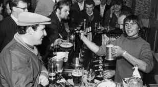 Davy Jones Of The Monkees Serving Beer