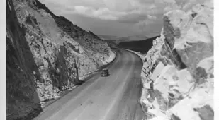 Car Along Route 66 In Crozier Canyon