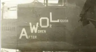 AWOL Letter Art On Bomber