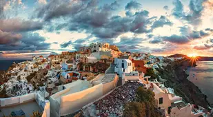 Beautiful Towns Santorini Pano