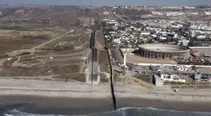 Aerial Borders Tijuana Beach