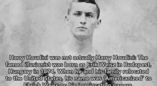 Harry Houdini Facts About His Name