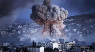 War Against Isis Explosion Smoke