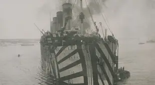 Dazzle Camouflage Large Ship