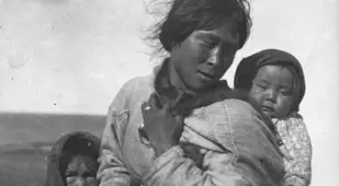 Inuit Woman With Children