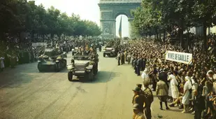 Parade After The Liberation Of Paris