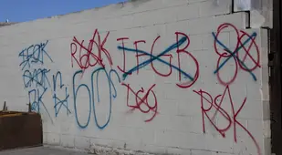 Gang Grafitti Blue And Red