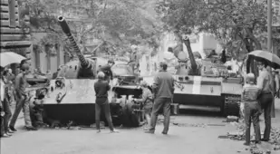 Kids Climb Soviet Tanks During Prague Spring