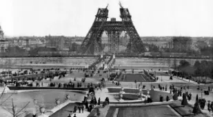 Unfinished Eiffel Tower Construction