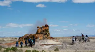 People Visiting Fly Geyser