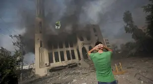 Man Shocked by Gaza Strikes