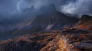 Dramatic Weather Lightning Alps