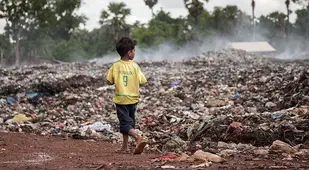 Cambodia Kids Work at Dump