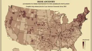 Map America Ancestry Irish