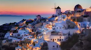 Beautiful Towns Santorini Evening