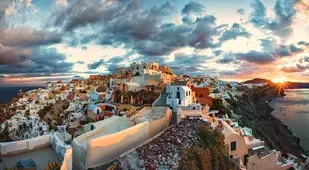 Beautiful Towns Santorini Pano