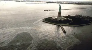 Oil Slick Statue Liberty 1973