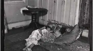 Children Sleeping Tenement Building