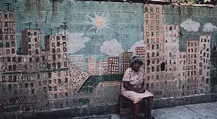Woman Sitting Street Summer