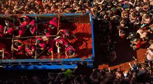 La Tomatina Festival Delivery Truck