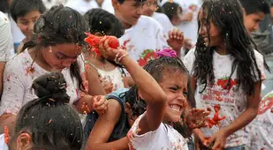 La Tomatina Festival Girl Toss