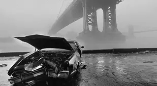 Brooklyn Bridge In Fog