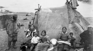 Inuit People In A Tent