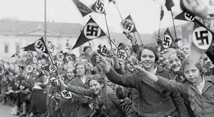 Germans Waving Nazi Flags