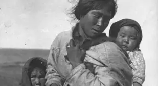 Inuit Woman With Children