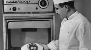 Accidental Inventions Chef putting food in microwave