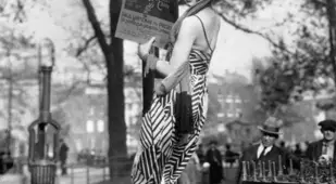 Greenwich Village Woman Hanging Poster