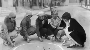 Playing Marbles In Flapper Fashion
