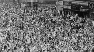 Crowd Cheering With Joy