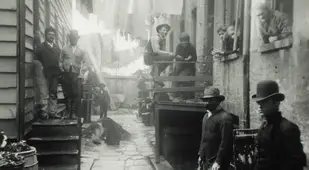 New York Alleyway With Gangsters