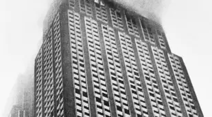 Empire State Building smoke and fire
