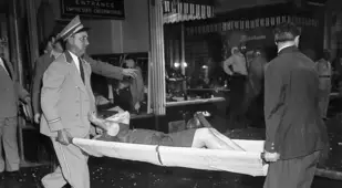 A woman stretched out after the Empire State Building plane crash