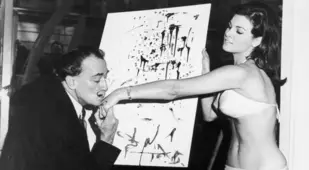 Salvador Dali With Raquel Welch