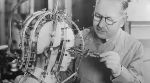 Woman Wears A Head Measuring Device