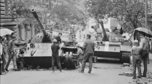 Kids Climb Soviet Tanks During Prague Spring