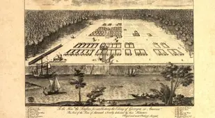 Illustrated Panoramic Maps Savannah Georgia 1734