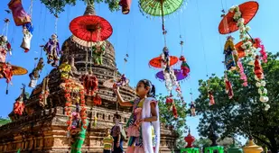 Girl In Front Of A Bagan Temple