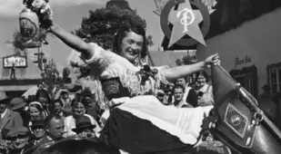 Beer Maid Being Held Up