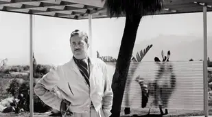Raymond Loewy By A Pool