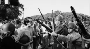 DNC Protester And Army