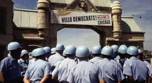 Police Under 1968 Democratic Convention Sign
